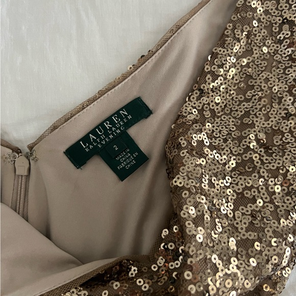 Ralph Lauren Gold Sequin Gown size 2 - Picture 2 of 2
